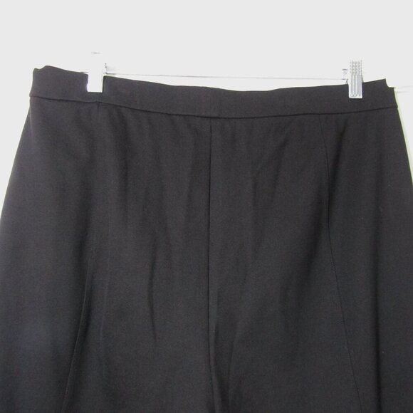 EILEEN FISHER Black Knit WIDE LEG Pull on Stretch Career Minimalist Pants L - Picture 5 of 10
